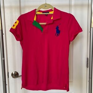 Pink Ralph Lauren polo shirt